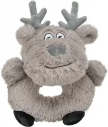 Vánoční sob-kroužek, bez zvuku, 24 cm, plyš, šedá TRIXIE