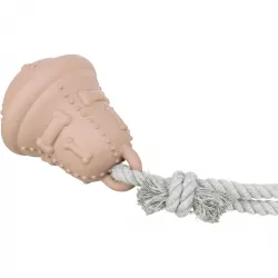 Vánoční zvonek na pamlsky, na laně, ø 12/36 cm, tvrdá guma/bavlna, starorůžová TRIXIE