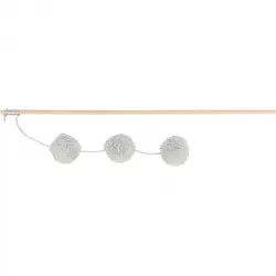 Hrací prut s bambulkami a catnipem, 35 cm