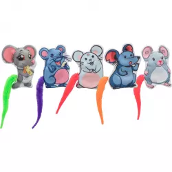 Myška emotivní s catnipem, barevný ocásek, 7.5 cm, látka, 5 druhů TRIXIE