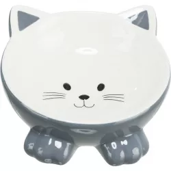 Keramická miska ergonomická 0.15 l/ø 14 cm, vyvýšená, tvar kočka TRIXIE