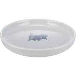 Keramická miska pro kočky, nízká a široká, 0.6 l/ø 23 cm, šedá TRIXIE