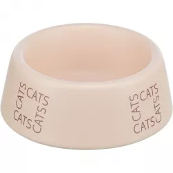 Keramická miska pro kočky s nápisem CATS, 0,15 l/ø 12 cm, růžová TRIXIE