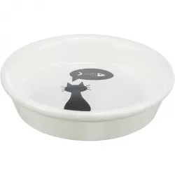 Keramická miska s černou kočkou, s okrajem bílá 0,25 l/13 cm TRIXIE