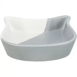 Miska tvar kočičí hlavy, 0,2 l/ ⌀ 13 cm, šedá/bílá TRIXIE