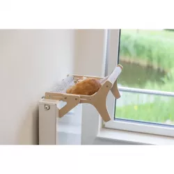 Hammock, lehátko pro kočky do 12 kg, 47 x 24 x 38 cm, dřevo/plyš, šedá TRIXIE