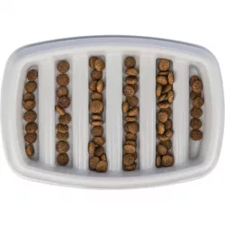 Miska k pomalému krmení, design mříž, 0,25l/21 ×14 cm, plast/TPR, šedá