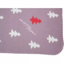 Vánoční deka NIVIA 150 x100 cm, fleece, šedá/berry/petrolejová TRIXIE