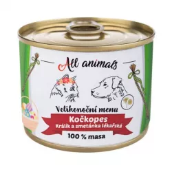 ALL ANIMALS Velikonoční menu KOČKOPES - limitovaná edice konzerva s králíkem a pampeliškou 200 g