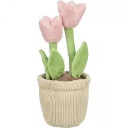 Tulipány v květináči, plyšová hračka pro psy, 27 cm - LIMITOVANÁ NABÍDKA