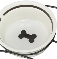 Keramická miska FOOD, bílá/černá 0,6 l/ ø 15 cm TRIXIE