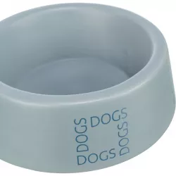Keramická miska pro psy s nápisem DOGS, šedomodrá 0,4 l/ ø 16 cm TRIXIE