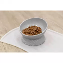 Keramická miska vyvýšená, ergonomický tvar, 0,35 l / 17 cm, šedá TRIXIE