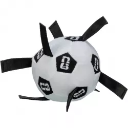 FIFA 2026 měkký aportovací míč s úchyty, 12 cm, bílá/černá - LIMITOVANÁ NABÍDKA