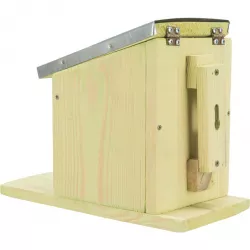 Krmná stanice pro veverky 12 x18 x 24 cm, přírodní borové dřevo/kov TRIXIE