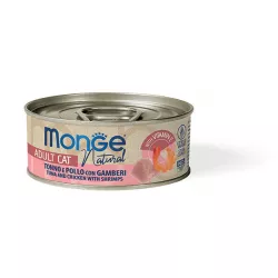 MONGE NATURAL kuřecí maso s krevetami pro kočky 80 g