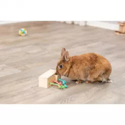Hra pro králíky - dřevěná kostka na pamlsky 16x6x7 cm TRIXIE