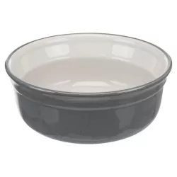 Set keramických misek v kovovém stojánku, 2 × 0.25 l/ø 13 cm, petrolejová/šedá TRIXIE