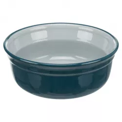 Set keramických misek v kovovém stojánku, 2 × 0.25 l/ø 13 cm, petrolejová/šedá TRIXIE