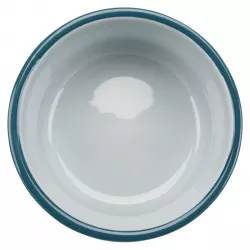 Set keramických misek v kovovém stojánku, 2 × 0.25 l/ø 13 cm, petrolejová/šedá TRIXIE