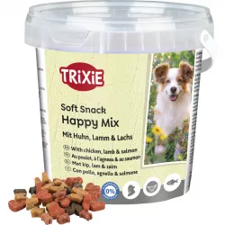 Soft Snack Happy MIX - kuře, jehněčí, losos, kyblík 500 g TRIXIE
