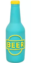 Beer bottle - pivní lahev, latexová hračka se zvukem 12,5 cm, modrá