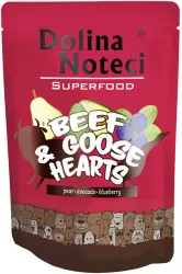 DOLINA NOTECI SUPERFOODS hovězí a husí srdíčka kapsička pro psy 300 g