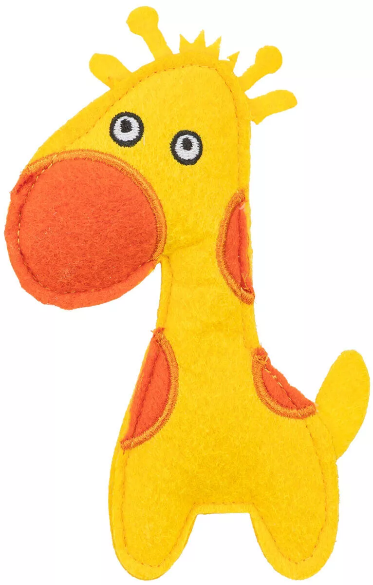 Filcová žirafa, hračka pro kočky s catnipem, 15 cm, žlutá/oranžová TRIXIE