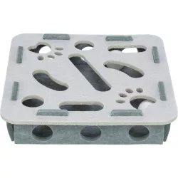 Interaktivní hra pro kočky Hole'n'Roll – box, ø 30 × 7.5 cm, filc, šedá