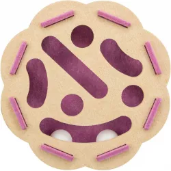 Interaktivní hra pro kočky Hole'n'Roll – květina, ø 30 × 7.5 cm, filc, růžová/béžová TRIXIE