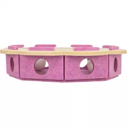Interaktivní hra pro kočky Hole'n'Roll – květina, ø 30 × 7.5 cm, filc, růžová/béžová TRIXIE