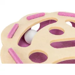 Interaktivní hra pro kočky Hole'n'Roll – květina, ø 30 × 7.5 cm, filc, růžová/béžová TRIXIE