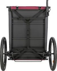 Vozík za kolo, M: 66 × 74 × 76/136 cm, do 22 kg, šedá/červená TRIXIE