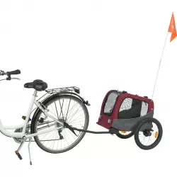 Vozík za kolo, S: 56 × 64 × 61/125 cm, do 15 kg, šedá/červená TRIXIE
