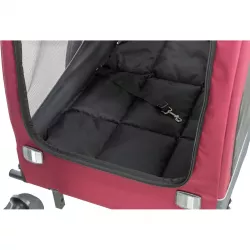 Vozík za kolo, S: 56 × 64 × 61/125 cm, do 15 kg, šedá/červená TRIXIE