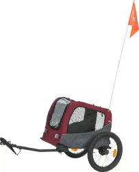Vozík za kolo, S: 56 × 64 × 61/125 cm, do 15 kg, šedá/červená