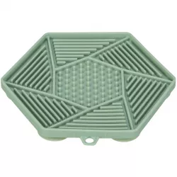 Lick´n´Snack HEXAGON s přísavkami - lízací podložka, 17 cm, TPR/plast, zelená TRIXIE