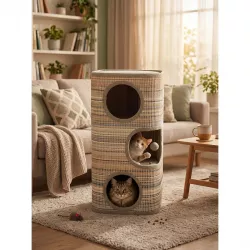 PetBuddy škrabadlo CAMOGLI 38 x 38 x 76 cm, tubus se sisalem, béžová Pet Buddy