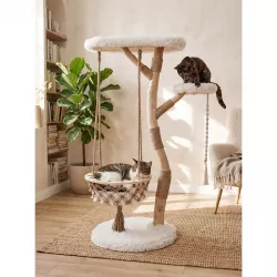 PetBuddy škrabadlo URBINO 60 x 60 x 151 cm, hruškový strom/juta/plyš, bílá/přírodní Pet Buddy PetBuddy škrabadlo URBINO 60 x 60 x 151 cm, hruškový strom/juta/plyš, bílá/přírodní Pet Buddy