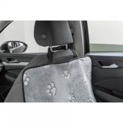 Potah na sedadlo (zadní/přední) auta, úzký, 0.65 x 1.45 m, šedá s tlapkami/černá TRIXIE