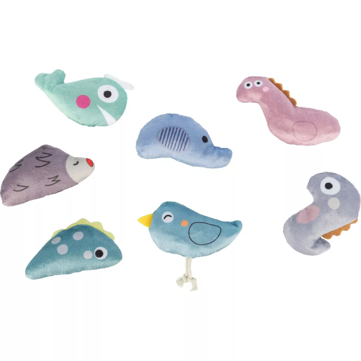 Dinosauři a zvířátka, plyšová hračka pro kočky, s catnipem, 7–9 cm, různé druhy TRIXIE