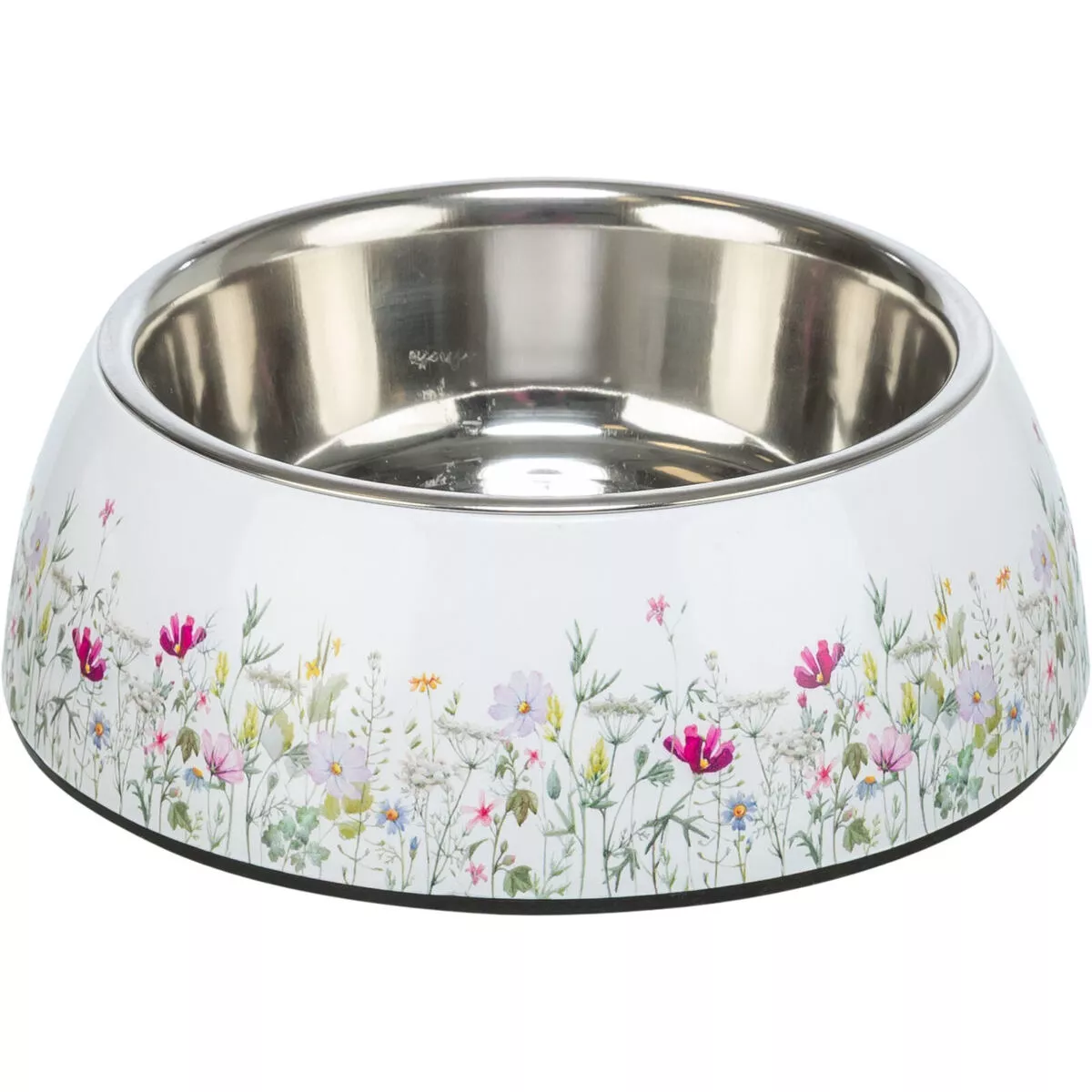 Miska nerez s květinovým vzorem, vyjímatelná, 0.45 l/ø 18 cm, bílá/pestrobarevná TRIXIE