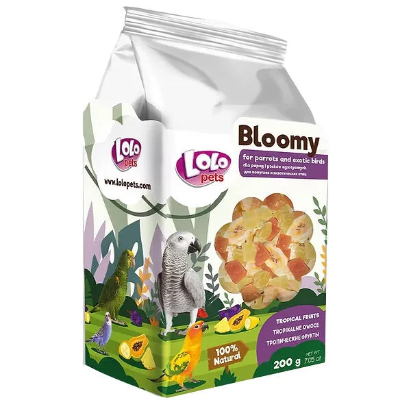 BLOOMY tropické ovoce pro papoušky a exoty, 200 g LOLO