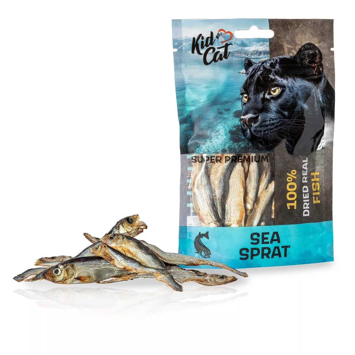 KIDCAT SUPER PREMIUM 100% dried real SEA SPRAT - mini sušený mořský šprot, 6 cm / 40 g
