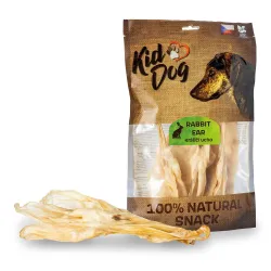 KIDDOG 100% Natural Snack, králičí uši bez srsti 200 g (22 ks)