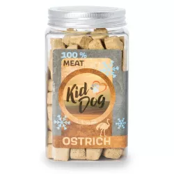 KIDDOG Super Premium 100% freeze dried OSTRICH CUBES - čisté pštrosí maso sušené mrazem 100 g