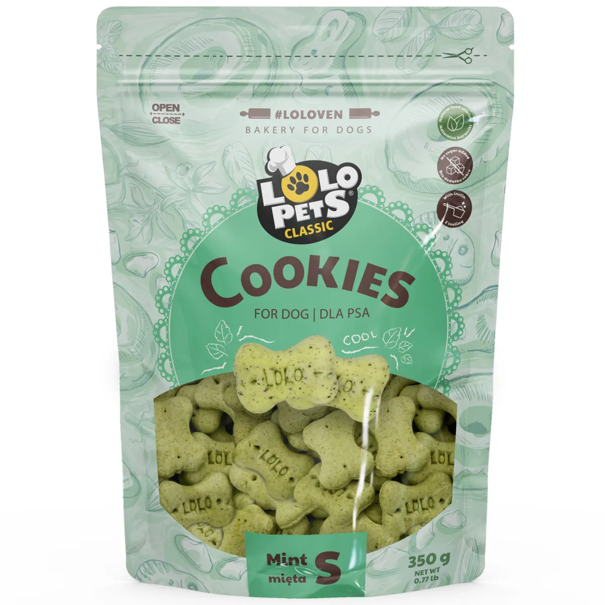Sušenky KOSTIČKY MINT s mátou pro psy 350 g LOLO