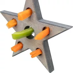 Xmas Snack Star - hvězda na pamlsky, hračka pro hlodavce, 14 x 17 cm, šedá TRIXIE