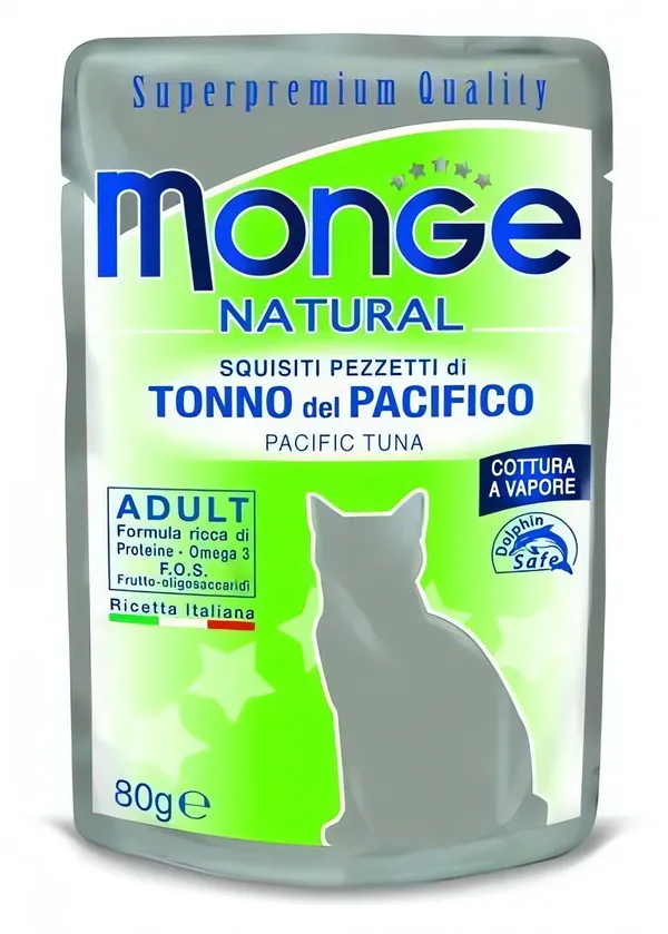 MONGE NATURAL kapsička tuňák v želé pro kočky 80 g