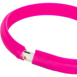 USB svítící obojek PLOCHÝ, růžový TRIXIE